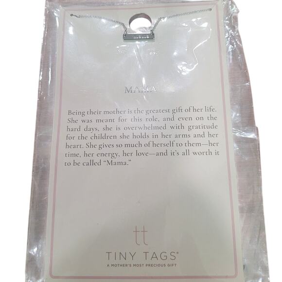 Tiny Tags Silver Plated Mama Bar Chain Necklace - Silver - Picture 3 of 5